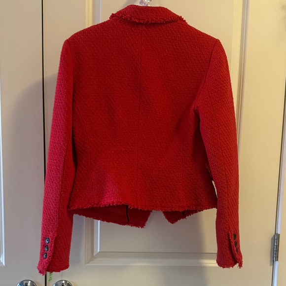 EUC Boden York Red Cropped Tweed Jacket Size 6 - Picture 6 of 7